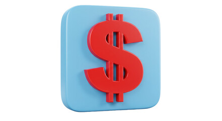 Isolated Dollar Sign on Blue background