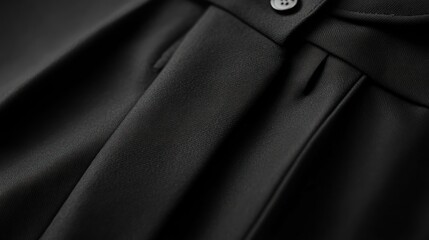 Close-up of black trousers