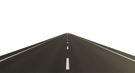 Isolated Empty Road Perspective
