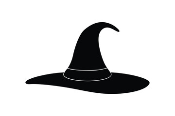 Silhouette art illustration design of a witch?s hat sitting at a slight tilt1.eps