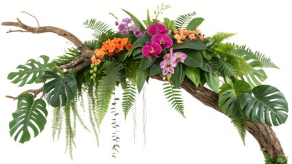 real tropical vibes plant bush floral arrangement. png background