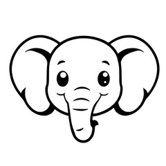 Fototapeta premium Cute Minimalist Elephant Face