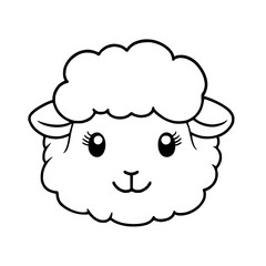 Obraz premium Fluffy Kawaii Sheep Face