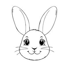 Fototapeta premium Cute Bunny Face Illustration