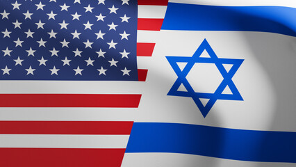 Flags of USA and Israel