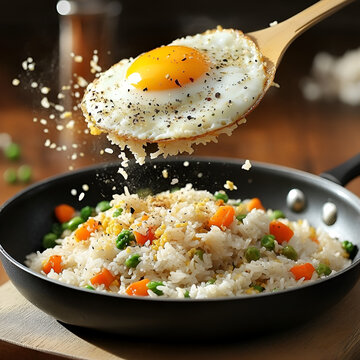 "Egg Biryani | Fragrant Basmati Rice with Masala Roasted Eggs & Spices &ndash; Served with Yogurt. Mughlai biryani, egg pulao, egg masala rice, biryani with yogurt, raita side dish, authentic birya








