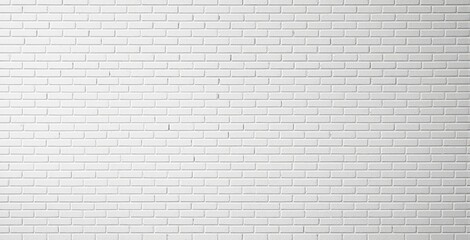 White brick wall with a uniform layout, minimalistic graphic style, plain background. Concept of clean design and creative interior use. Ai generative