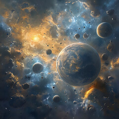Naklejka premium planet in space