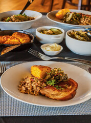 Roasted Pork with Collards & Black Eyed Peas