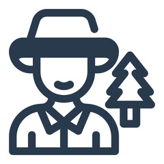 Forest Ranger with Cap and Binoculars Icon