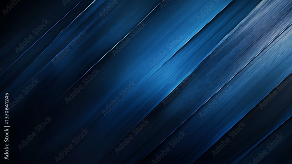 Poster Abstract dark blue background with diagonal lines and subtle light reflections creating depth and texture