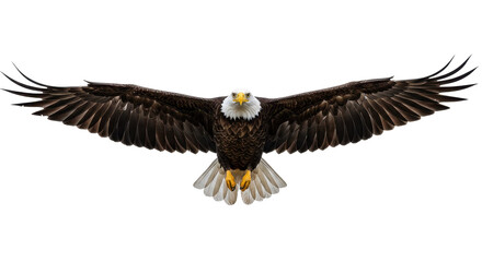 Isolated Bald Eagle in Flight