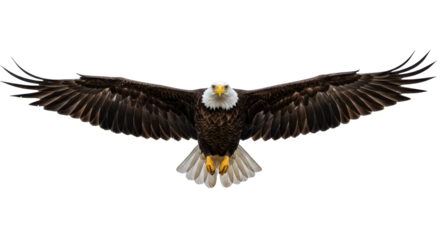 Isolated Bald Eagle in Flight