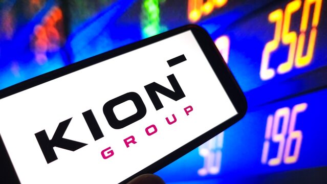 Konskie, Poland - March 27, 2025: KION Group company logo displayed on mobile phone