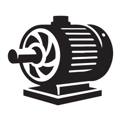 Electric Motor Vector Art Design Machinery Illustration Image