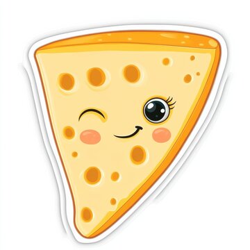 recommend clip art: Cute Winking Cheese Wedge Sticker
