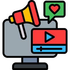 Display Ads lineal color icon