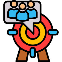 Ad Targeting lineal color icon