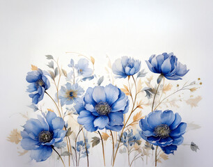 심플하고 모던한 블루 플라워