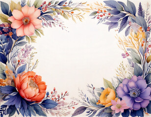 Minimalist and modern delicate flower frame