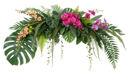 real tropical vibes plant bush floral arrangement. png background 