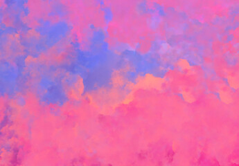 Purple pink sunset sky orange blue clouds background nature