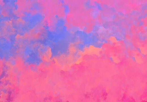 Purple pink sunset sky orange blue clouds background nature