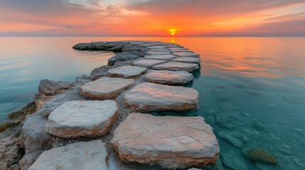 Sunrise Pathway Over Water