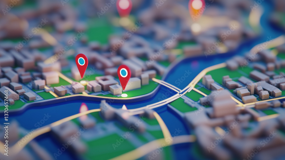 Poster hologram map point. geolocation of polygons, triangles of points and lines. positioning on the map l