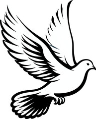 Vector silhouette of a dove