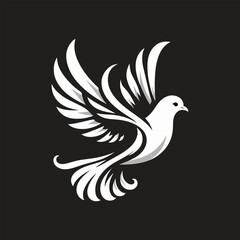Fototapeta premium Vector silhouette of a dove