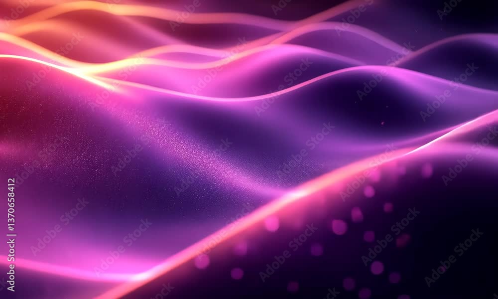 Poster abstract glowing wave animation with subtle particle effects and elegant flow