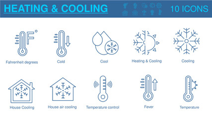 heating and cooling  icon vector illustration concept