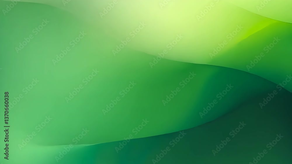 Poster abstract green waves a soothing flow of light and color
