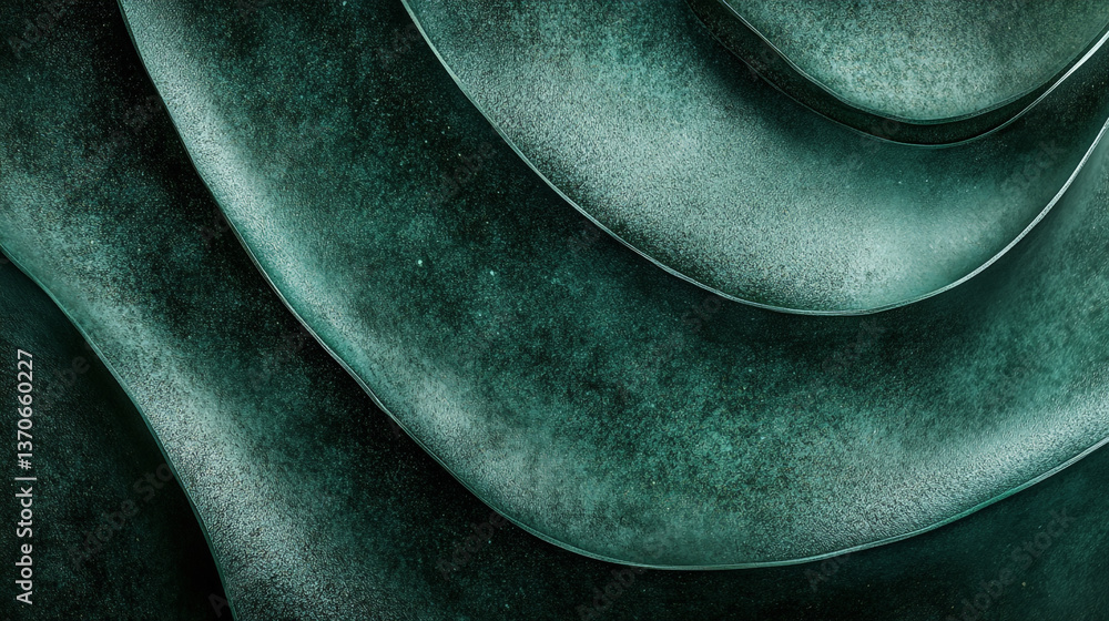 Aufkleber close up of textured green curved surface with layered effect and subtle light variations present