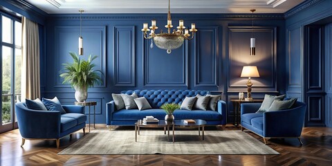 Classic Blue Living Room 2020 Luxury Interior