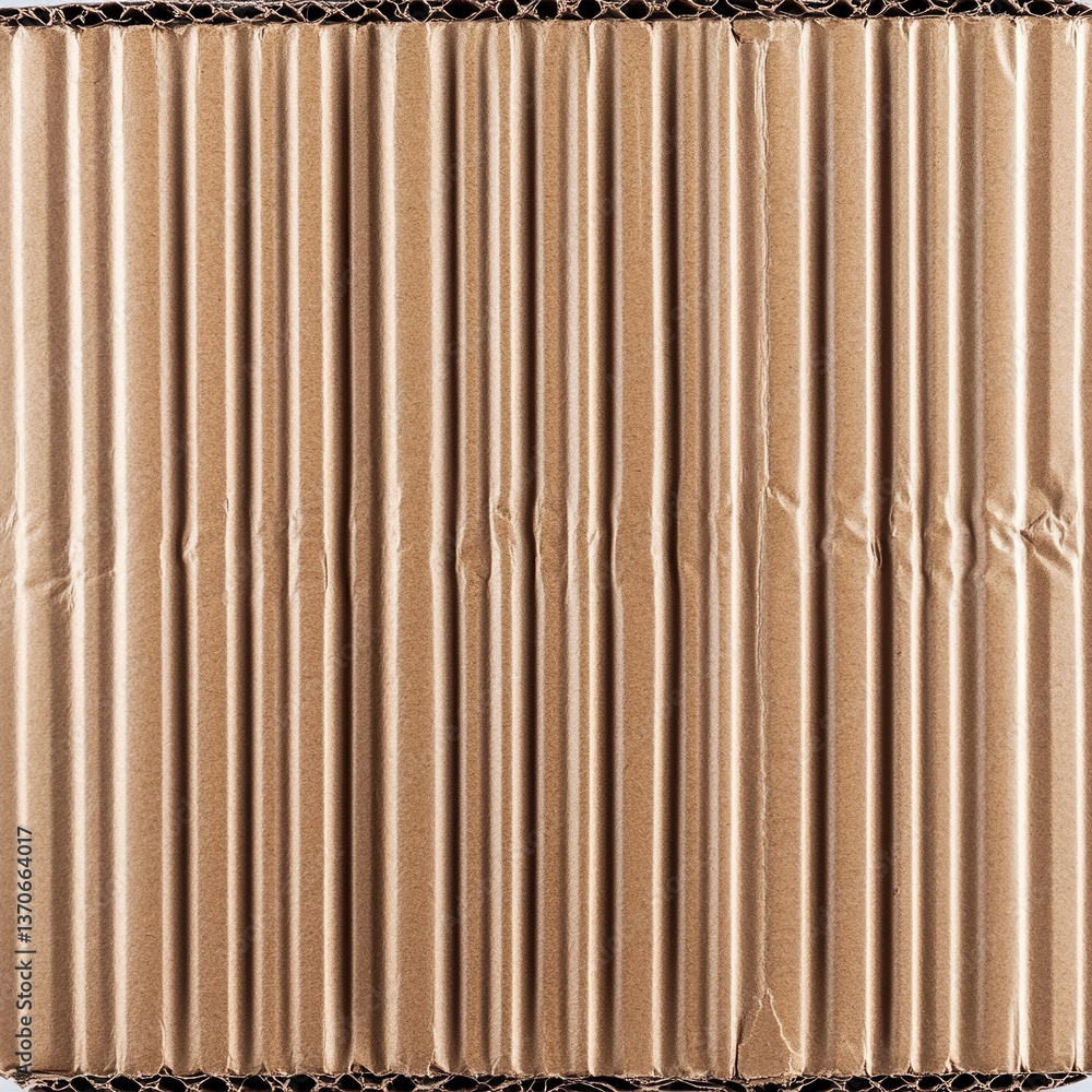 Poster close up view of corrugated cardboard texture. brown, parallel ridges create a textured surface. neu