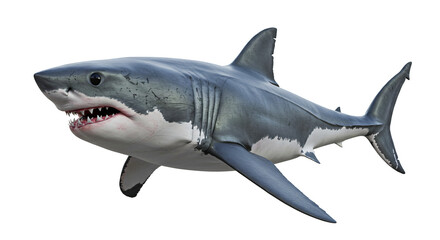 Fototapeta premium Great white shark png isolated on transparent background