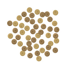 A scattered pattern of round pepper seeds in light and dark brown shades. The subtle texture and organic tones highlight their natural and aromatic essence.

