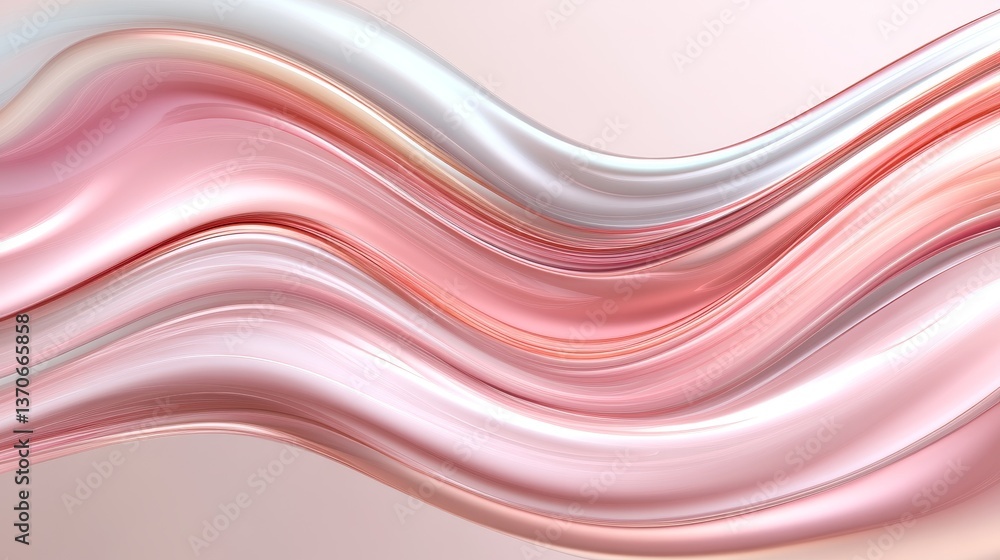 Poster fluid abstract waves flowing across cosmic background artistic digital rendering soft hues contempor