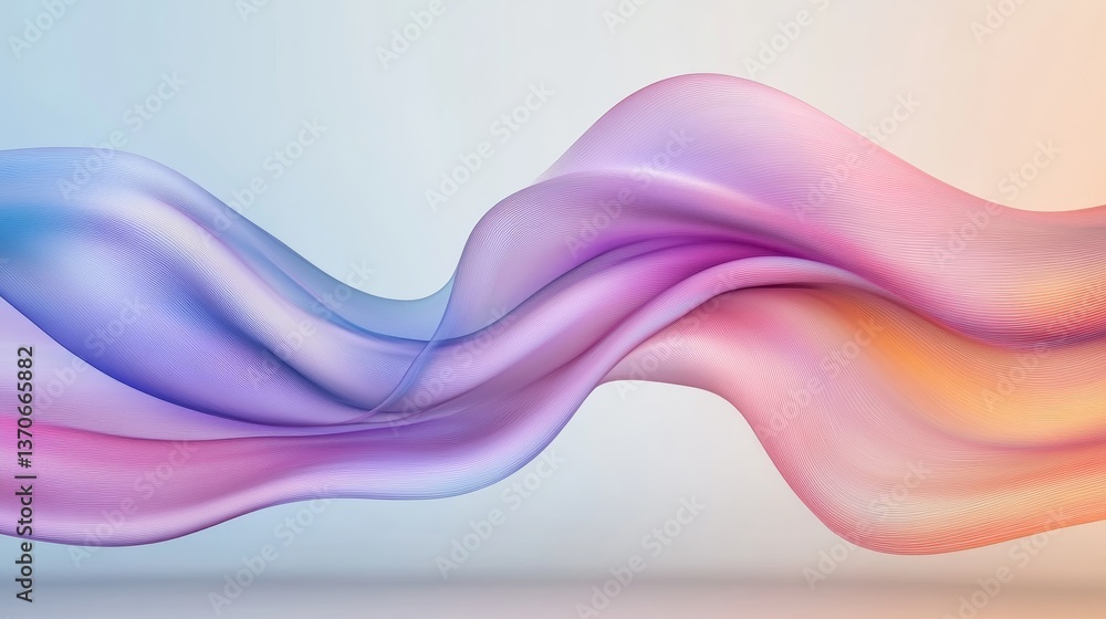Aufkleber fluid abstract waves flowing in a cosmic background digital art soft colors captivating view