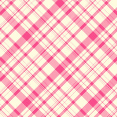 Plaid repeat pattern in pink and white.Cute colorful gingham checkered tartan seamless pattern.Geometric graphic vector illustration background design for fabric and prints. 
