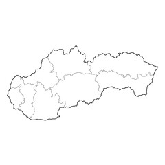 Slovakia map with regions