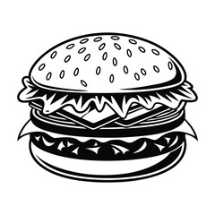 Hamburger on a white background