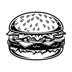 Hamburger on a white background