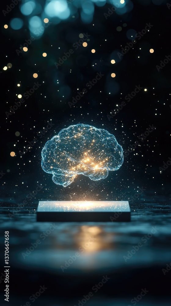 Poster innovative brainstorming ideas in a conceptual box at a virtual event ethereal environment creative 