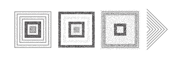 Dot halftone square gradient. Half tone texture background, stipple dot pattern, spot fade effect