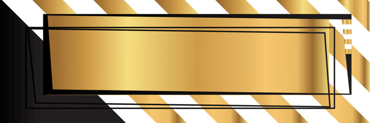 Luxury gold frame, art deco black golden border. Geometric Gatsby - style background