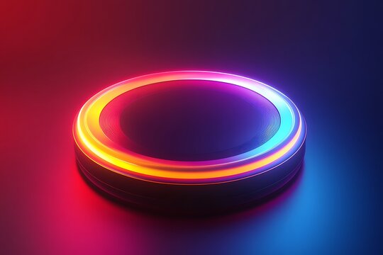 A button with a circular design and radial gradient, giving the impression of depth and focus, drawing the user's attention