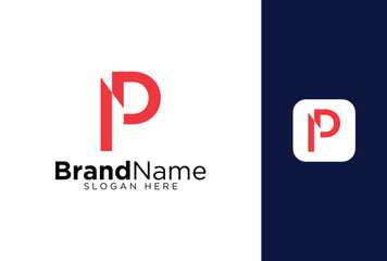 NP logo design featuring the letter NP in red and white